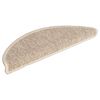 vidaXL Stufenmatten 15 Stk. 56x17x3 cm Hellbeige Halbrund