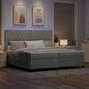 vidaXL LED Boxspringbett mit Matratze Hellgrau 200 x 200 cm Samt
