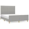 vidaXL Bettgestell ohne Matratze Hellgrau 140x200 cm Stoff