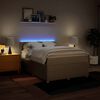 vidaXL Boxspringbett mit Matratze Creme 140x200 cm Stoff