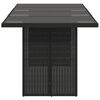 vidaXL Gartentisch mit Glasplatte Schwarz 190x80x75 cm Poly Rattan