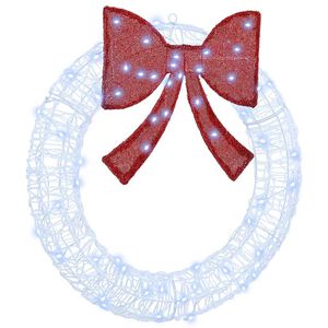 vidaXL Kranz mit 60 LEDs Kaltwei&szlig; 76 x 76 x 8,5 cm Acryl