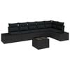 vidaXL Gartensofa-set mit Kissen 7 pcs Schwarz Poly-Rattan