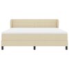 vidaXL Boxspringbett mit Matratze Creme 180 x 200 cm Stoff