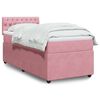 vidaXL Boxspringbett mit Matratze Rosa 90x200 cm Samt