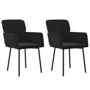 vidaXL Esszimmerst&uuml;hle 2 Stk. Schwarz Samt