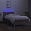 vidaXL Boxspringbett mit Matratze & LED Taupe 90x200 cm Stoff