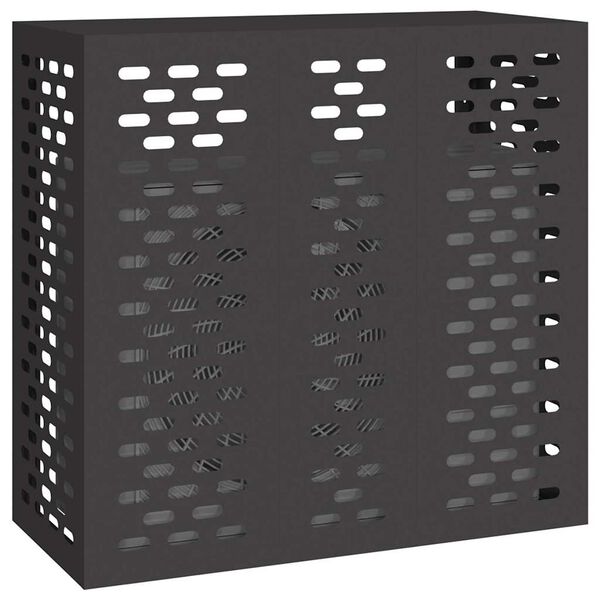 vidaXL Klimaanlagenabdeckung Schwarz 110 x 50 x 105 cm Stahl