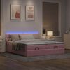 vidaXL Ottoman-Bett mit Matratzen & LEDs Rosa 160x200 cm Samt