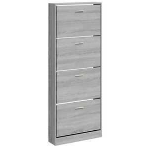 vidaXL Schuhschrank Grau Sonoma 59x17x150 cm Holzwerkstoff