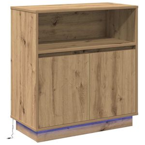 vidaXL LED-Sideboard Artisan-Eiche 71 x 34,5 x 75 cm Holzwerkstoff