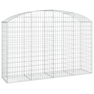 vidaXL Gabione mit Hochbogen 200x50x120/140 cm Verzinktes Eisen