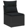 vidaXL Garten-Sofa-Set mit Speicher 11 pcs Schwarz Poly Rattan