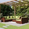 vidaXL 8-tlg. Garten-Lounge-Set mit Kissen Braun Poly Rattan
