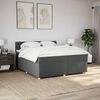 vidaXL Boxspringbett mit Matratze Dunkelgrau 200x200 cm Stoff