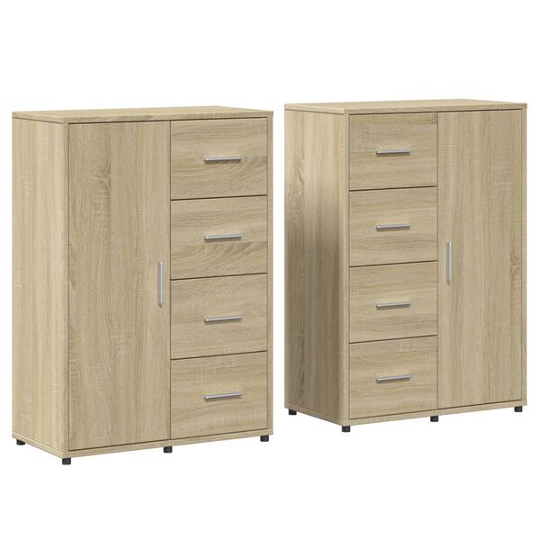 vidaXL Sideboards 2 Stk. Sonoma-Eiche 60x31x84 cm Holzwerkstoff