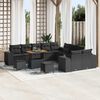 vidaXL Gartensofa-set mit Kissen 13 pcs Schwarz Poly-Rattan