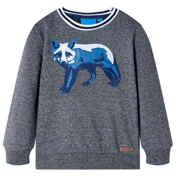 Kinder-Sweatshirt Marineblau Melange 104