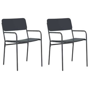 vidaXL Gartenst&uuml;hle 2 pcs Anthrazit 51 x 55 x 81 cm Stahl