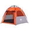 vidaXL Campingzelt 4 Personen Grau und Orange Quick Release