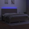 vidaXL Boxspringbett mit Matratze & LED Taupe 200x200 cm Stoff