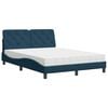 vidaXL Bett mit Matratze Blau 140x200 cm Samt