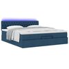vidaXL Ottoman-Bett mit Matratzen & LEDs Blau 200x200 cm Stoff