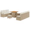 vidaXL Garten-Sofa-Set mit Kissen mit Speicher 10 pcs Beige und Creme