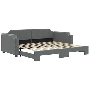 vidaXL Tagesbett Ausziehbar Dunkelgrau 80x200 cm Stoff