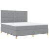 vidaXL Boxspringbett mit Matratze Hellgrau 180 x 200 cm Stoff
