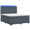 vidaXL Boxspringbett mit Matratze Dunkelgrau 180 x 200 cm Samt