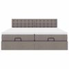 vidaXL Ottoman-Bett mit Matratzen Taupe 200x200 cm Stoff