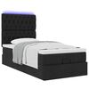 vidaXL Ottoman-Bett mit Matratze & LEDs Schwarz 90x190 cm Stoff