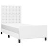vidaXL Bettgestell mit Kopfteil Wei&szlig; 90x190 cm Kunstleder