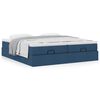 vidaXL Ottoman-Bett mit Matratzen Blau 160x200 cm Stoff