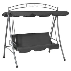 vidaXL Gartenschaukel mit Bettfunktion und Dach 198&times;120&times;205 cm Stahl