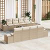 vidaXL Sofa Set mit Kissen 7 pcs Beige und Creme Poly Rattan