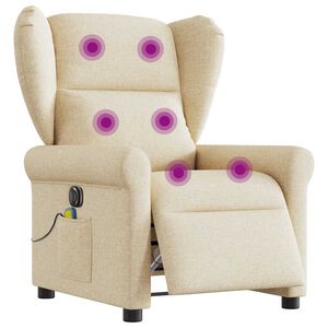 vidaXL Massagesessel Elektrisch Creme Stoff