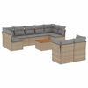 vidaXL 10-tlg. Garten-Sofagarnitur mit Kissen Beige Poly Rattan