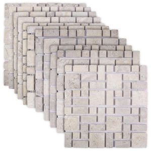 vidaXL Mosaikfliesen Creme 30 x 30 cm Marmor