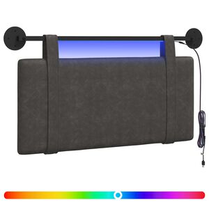 vidaXL H&auml;ngendes Kopfteil Mit LED Licht Schwarz Antikes PU