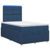 vidaXL LED Boxspringbett mit Matratze Blau 120 x 200 cm Stoff