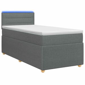 vidaXL Boxspringbett mit Matratze Dunkelgrau 80 x 200 cm Stoff