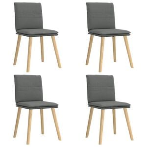 vidaXL Esszimmerst&uuml;hle 4 Stk. Dunkelgrau Stoff