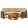 vidaXL Outdoor-Sofagarnitur 5 stk. Natur und Beige Polyester