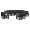 vidaXL Outdoor-Sofagarnitur 13 stk. Schwarz und Dunkelgrau Polyester