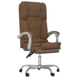 vidaXL B&uuml;rostuhl mit Massagefunktion Braun Stoff