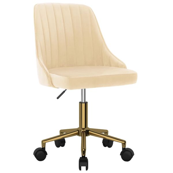 vidaXL Esszimmerst&uuml;hle 6 Stk. Drehbar Creme Samt