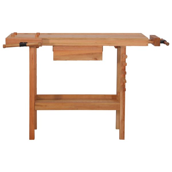 vidaXL Hobelbank Werkbank mit Schublade 2 Schraubst&ouml;cken Hartholz