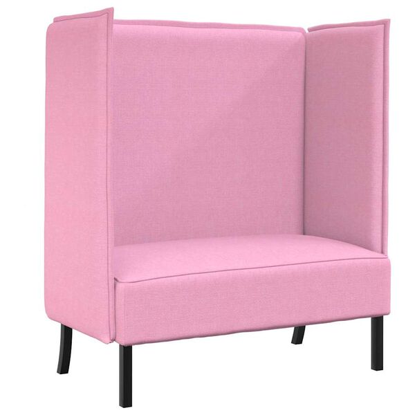 vidaXL Hoher R&uuml;cken Sofa 101cm Rosa Stoff